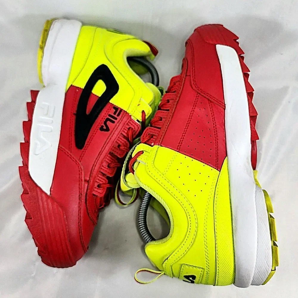 FILA Disruptor II Split Strawberry Cough Shoes Red Green 1FM00706-704 Men Size 9